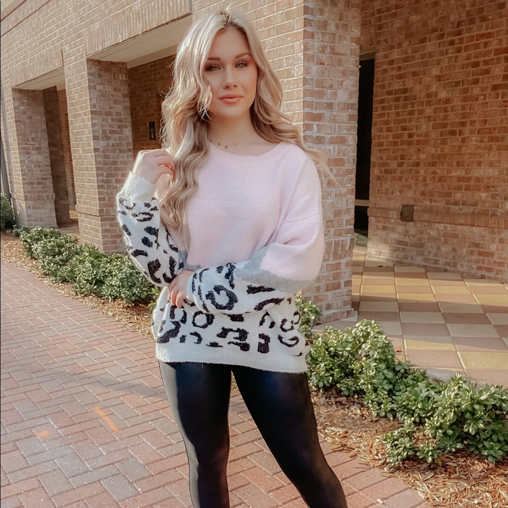 Colorblock Animal Print Sweater SOLD
